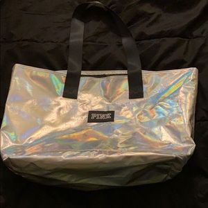 🌈VS Pink Iridescent Silver Tote Bag🌈